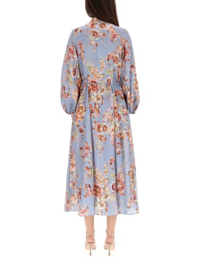 Zimmermann Awaken Billow Floral Midi Dress In Multi