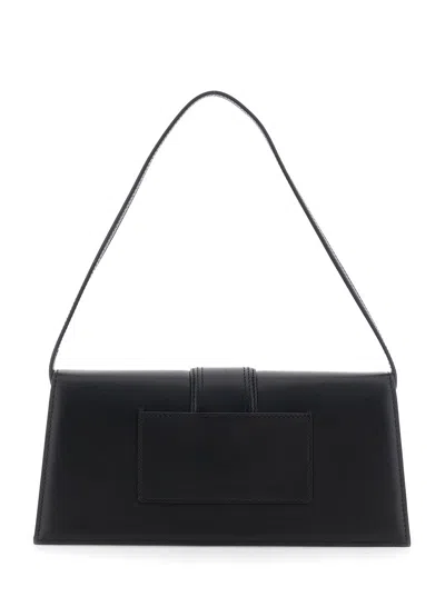 Jacquemus Le Bambino Long Black Shoulder Bag With Removable Shoulder Strap In Leather Woman In Black