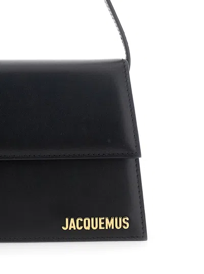 Jacquemus Le Bambino Long Black Shoulder Bag With Removable Shoulder Strap In Leather Woman In Black