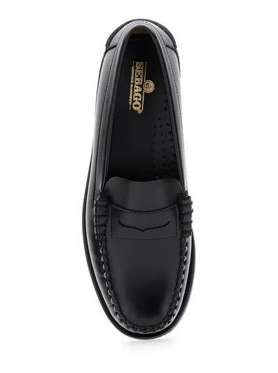 Sebago Black Pull-on Loafers In Leather Woman In Black