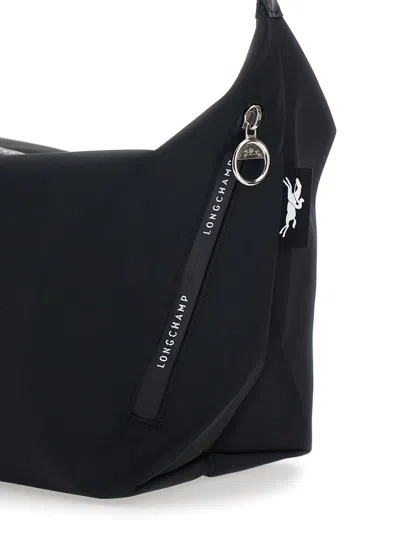 Longchamp Le Pilage Energy Black Medium Crossbody Bag With Adjustable And Removable Shoulder Strap And Logo On In Black