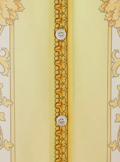 Versace Multicolor Caftan With Button Closure And All-over Geometric Print In Fabric Woman In Multi