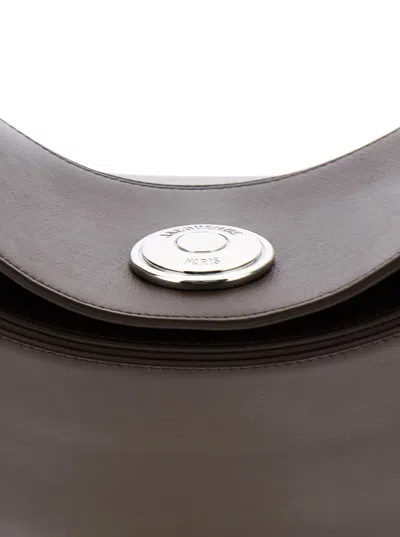 Jacquemus Le Calisso Rond Large Brown Shoulder Bag With Adjustable Strap And Embossed Logo In Leather Woman In Brown
