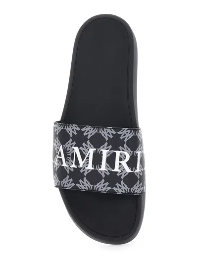 Amiri Men Black Sandals With Logo Lettering On The Front In Rubber Man In Black