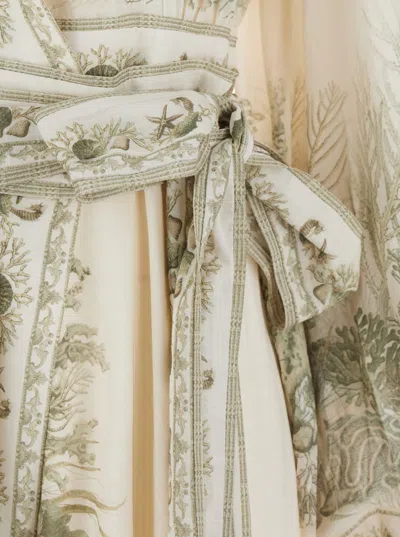 Zimmermann Wanderlust Multicolor Long Dress With V-neck And All-over Floral Print In Cotton Woman In Multi