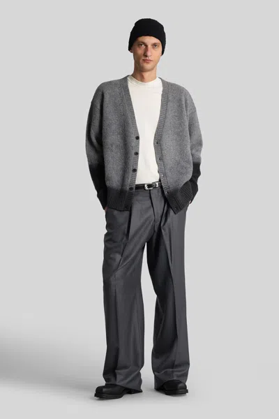 Paura Radmin Cardigan In Grey Wool In Gray