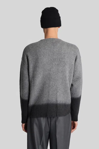 Paura Radmin Cardigan In Grey Wool In Gray