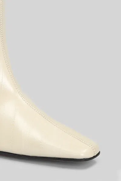 Aldo Castagna Sandy High Heels Ankle Boots In Beige Leather In Neutral