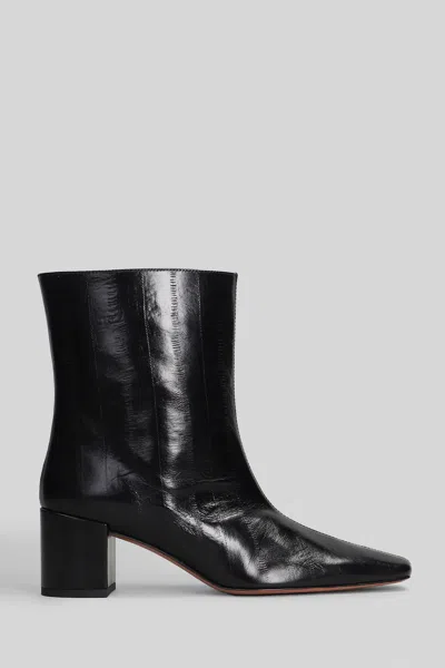 Aldo Castagna Sandy High Heels Ankle Boots In Black Leather In Black