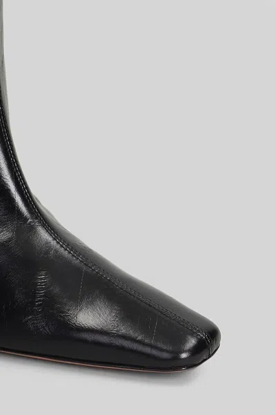 Aldo Castagna Sandy High Heels Ankle Boots In Black Leather In Black