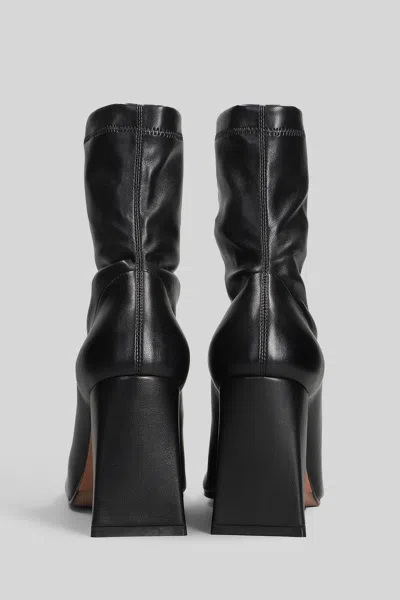 Aldo Castagna Paulene High Heels Ankle Boots In Black Leather In Black