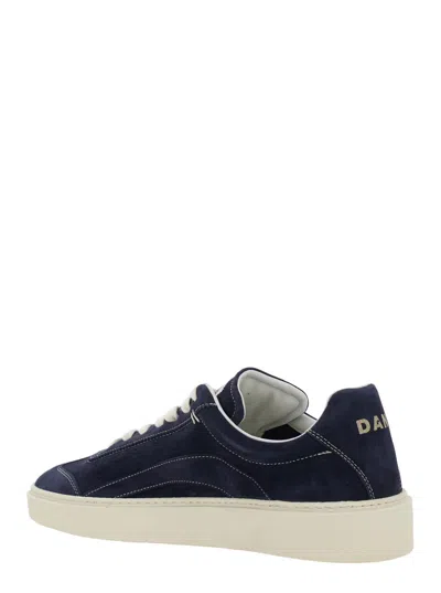 Dsquared2 Blue Low Top Sneakers With Logo Patch On The Tongue And Logo Lettering On The Heel In Suede Man In Blue