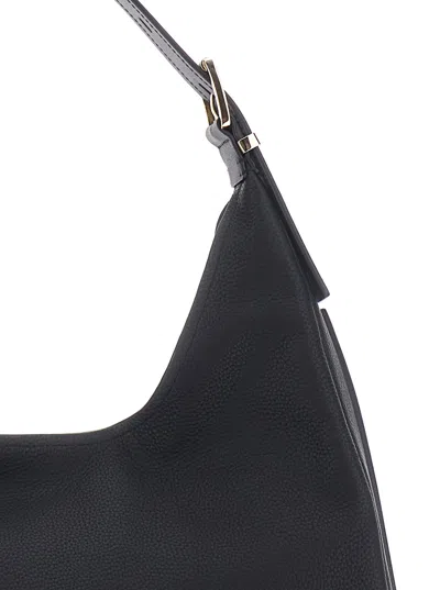 Michael Michael Kors Nolita Large Black Shoulder Bag With Logo Lettering On The Front In Leather Woman In Black