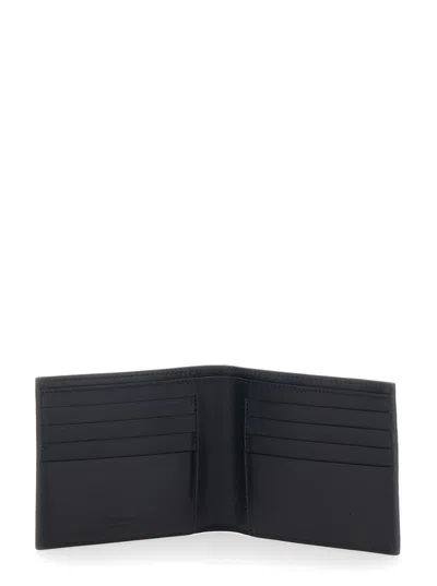 Ferragamo Revival Black Wallet With Gancini Buckle On The Front In Hammered Leather Man In Black