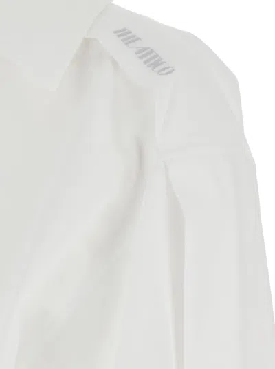 Attico White Shirt With Asymmetric Design And Buttoned Cuffs In Cotton Wo In White