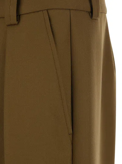 Apc Renato Brown Pants With Front Pences In Wool Blend Man In Brown