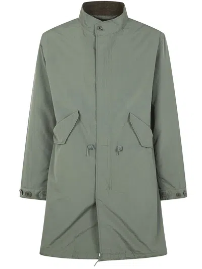 Snow Peak Drawstring Front-pocket Jacket In Green