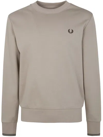 Fred Perry Logo-embroidered Sweatshirt In Brown