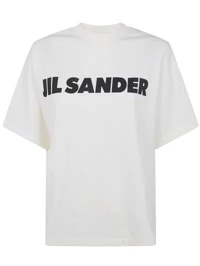 Jil Sander Crewneck Short Sleeves Classic Print T-shirt Clothing In White