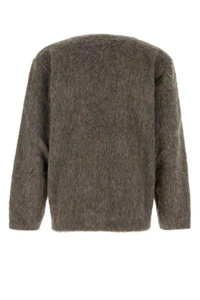 Our Legacy Wool Blend Oversized Cardigan Front Pockets In Brown