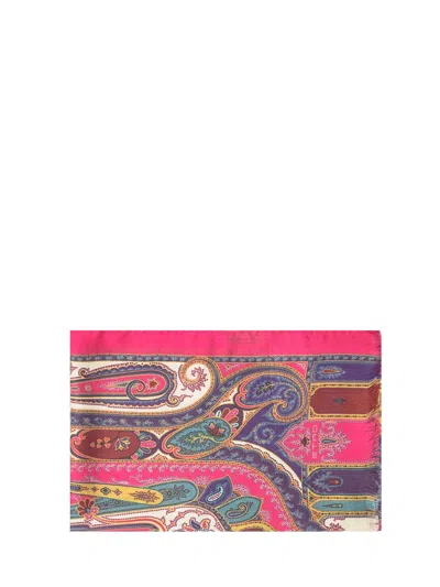 Etro Paisley Scarf In Soft Fabric In Pink