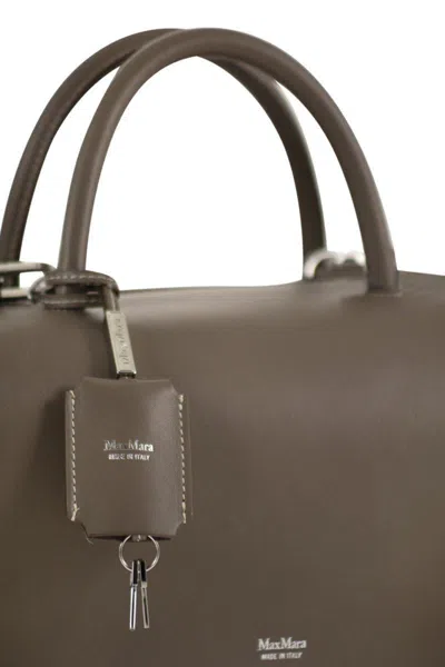 Max Mara Holdallm - Medium Satchel In Natural Leather In Gray