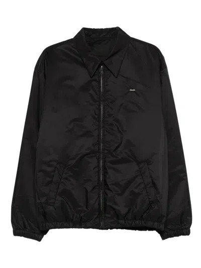 Prada Black Recycled Polyamide Full-length Jacket In Black
