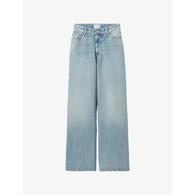 Claudie Pierlot Womens Light Blue Denim Baggy Wide-leg Denim Jeans In Blue