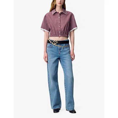 Claudie Pierlot Womens Light Blue Denim Baggy Wide-leg Denim Jeans In Blue