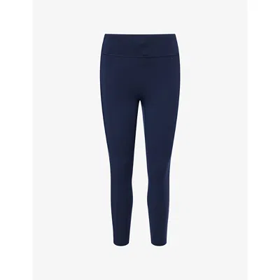 On Womens Navy Performance Logo-print Stretch-woven Leggings In Blue