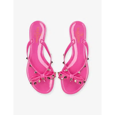 Valentino Rivet Flip-flops In Pink