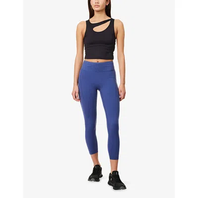 On Womens Acai Performance Logo-print Stretch-woven Leggings In Blue