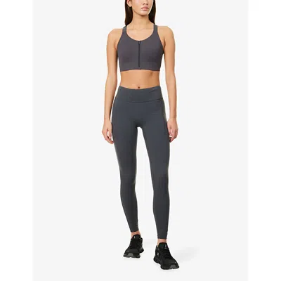 On Womens Eclipse Endurance Zip Stretch-woven Sports Bra In Black