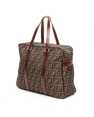 Fendi Zucca Tote Bag In Brown