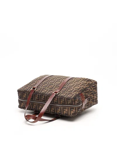 Fendi Zucca Tote Bag In Brown