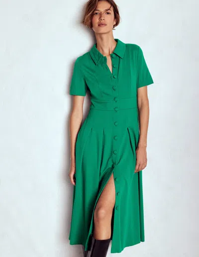 Boden Bridget Ponte Shirt Dress Jewel Green  In Green