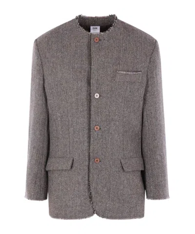 Magliano Herringbone Single Breasted Jacket In Gray