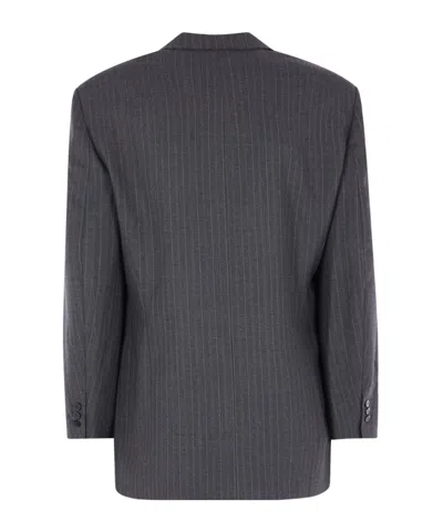 Magliano Pinstripe Single Breasted Jacket In Gray