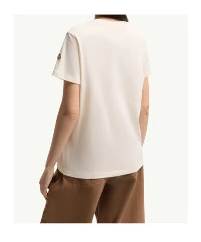 Moncler Embroidered Tonal Logo Cotton T-shirt In Gray