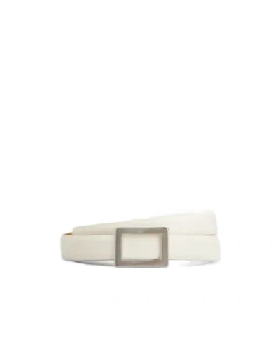Roger Vivier Belle Vivier Belt In Leather In White