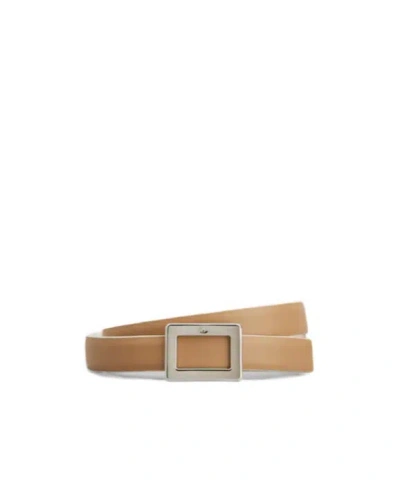 Roger Vivier Belle Vivier Belt In Leather In White