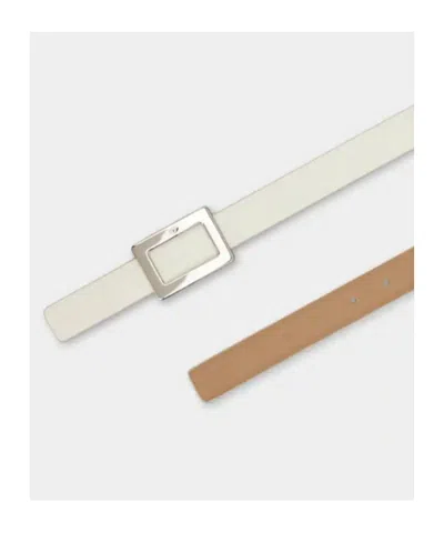 Roger Vivier Belle Vivier Belt In Leather In White