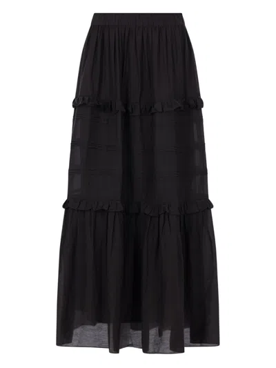 Isabel Marant Étoile Marant Etoile Volodia Cotton Long Skirt In Black