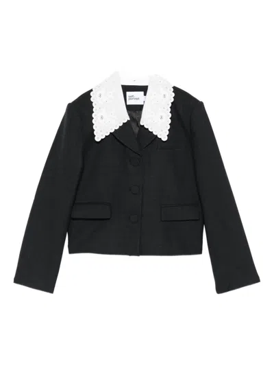 Self-portrait Self Portrait Wool Jacket In Black