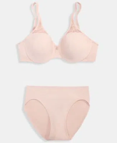 Bali Womens Passion For Comfort Seamless Underwire Minimizer Bra One Smooth U Smoothing Hi Cut Brief Unde In White