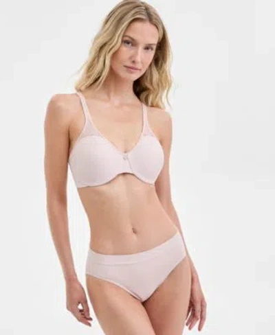 Bali Womens Passion For Comfort Seamless Underwire Minimizer Bra One Smooth U Smoothing Hi Cut Brief Unde In White