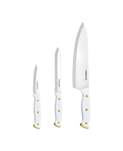 Farberware Triple Rivet 3-piece Chef Knife Set In Gold