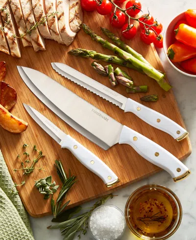 Farberware Triple Rivet 3-piece Chef Knife Set In Gold
