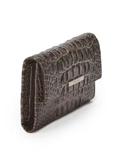 Brahmin Cordelia Croc Embossed Leather Wallet In Brown