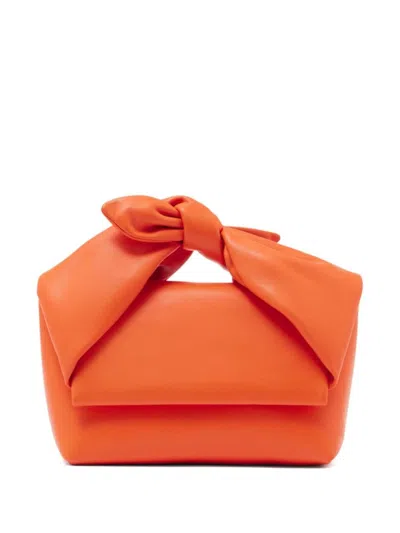 Jw Anderson Orange Bow Twister Crossbody Bag In Orange
